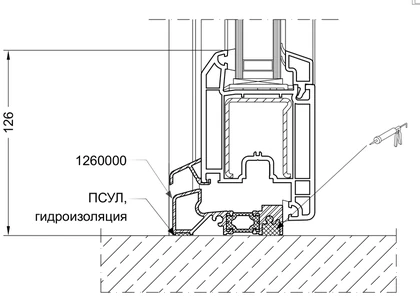Узел примыкания порога для санации